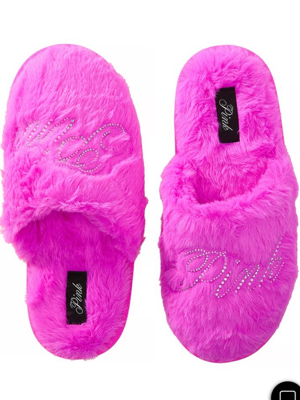 NWT Victoria’s Secret PINK
FAUX-FUR CLOSED-TOE
SLIPPERS (Hot Pink) Size M
